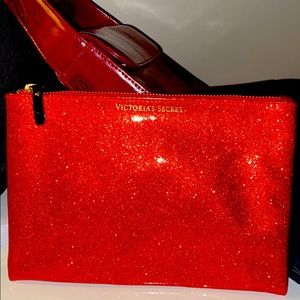 Sparkly red VS cosmetic bag